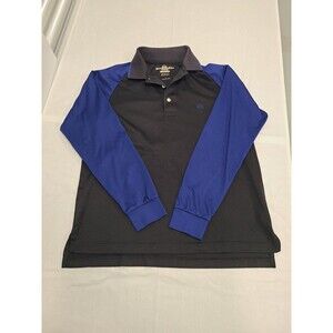 Brooks Brothers Long Sleeve Golf Polo Black and Blue Men's Small